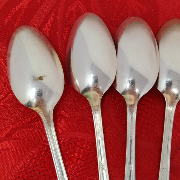 7X Tsp COTILLION Rogers Vintage Silverplate Flatware IS Teaspoons - Picture 10 of 13